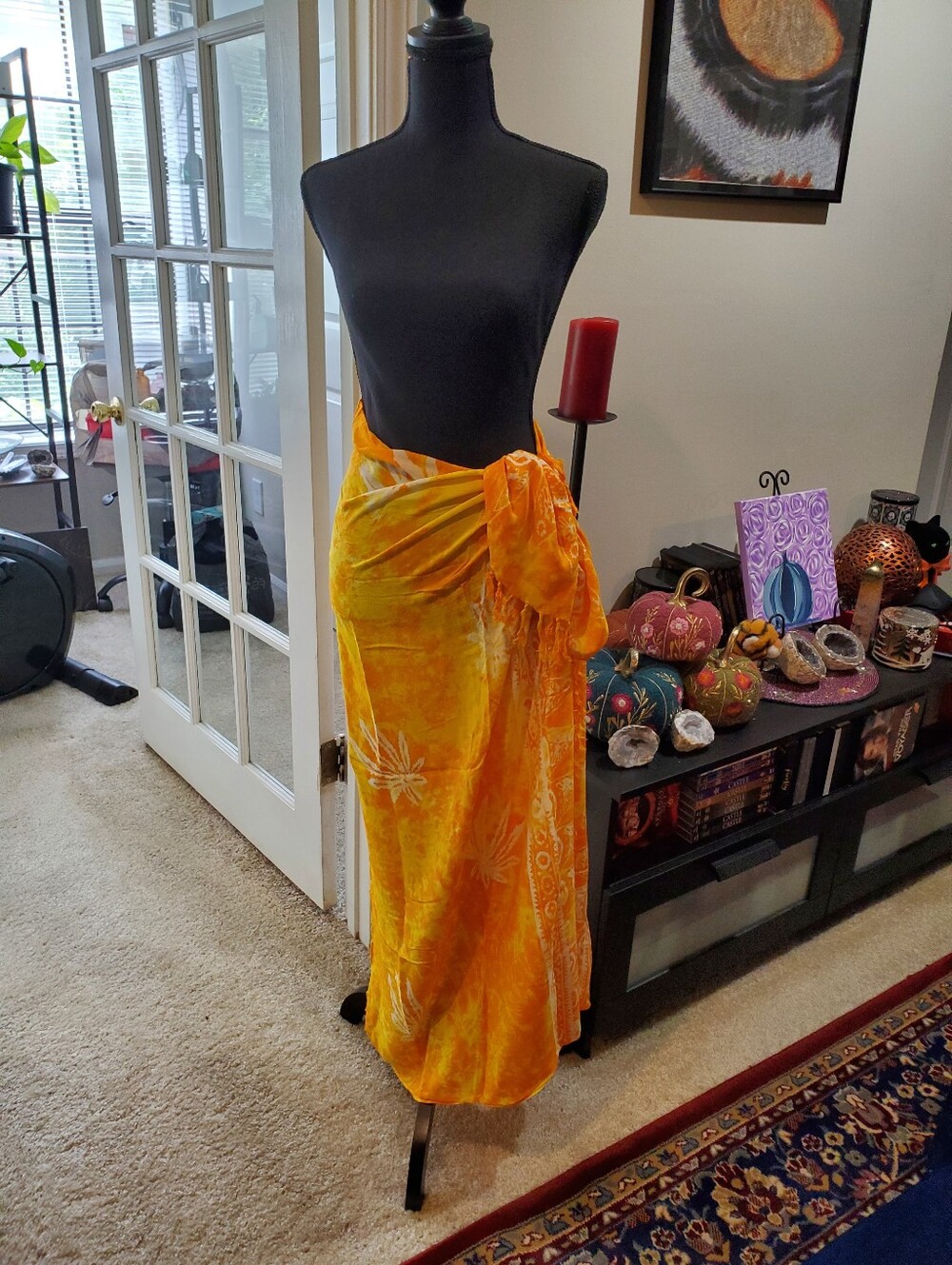 Yellow Floral Batik Sarong